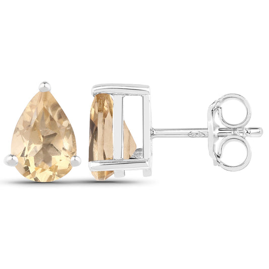 1.31 Carat Genuine Citrine .925 Sterling Silver Earrings - view 2