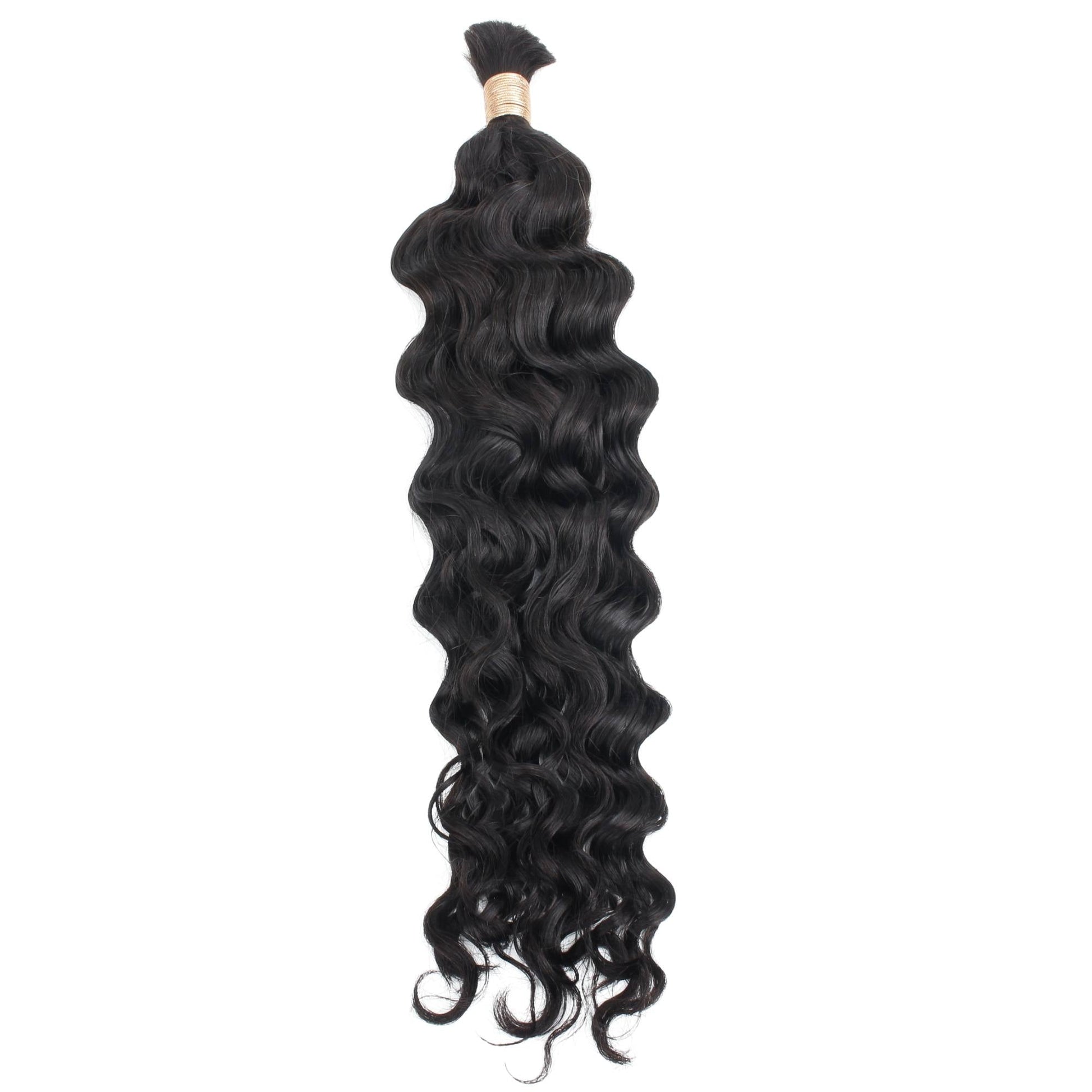 Beach Wave Bulk 100% Human Braiding Hair Luxegan