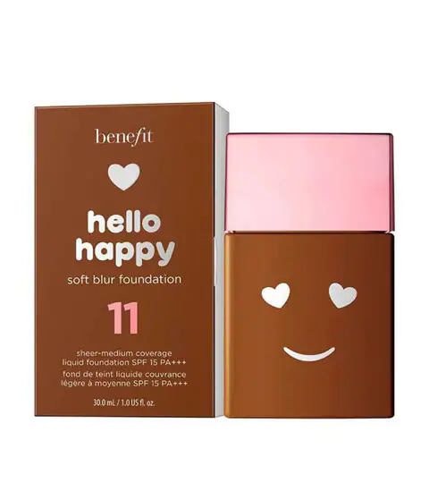 Benefit, Hello Happy Soft Blur, Matte Finish, Liquid Foundation, 11, Dark Neutral, SPF 15, 30 ml - view 2