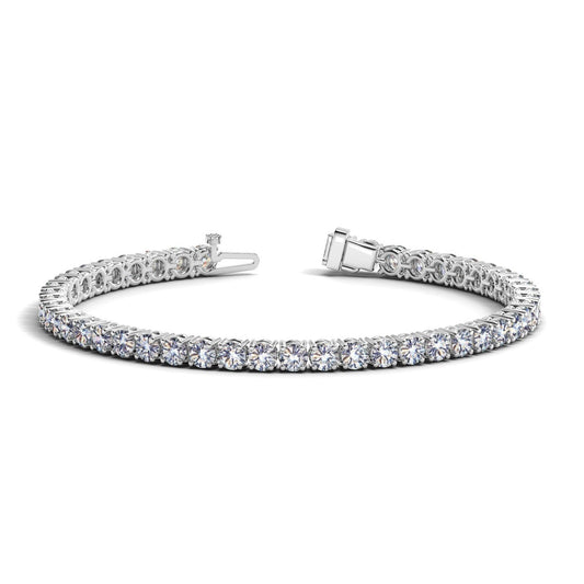 Pulsera de tenis de oro blanco de 14k con diamantes redondos cultivados en laboratorio (8 ct. pt. F/G VS2/SI1)