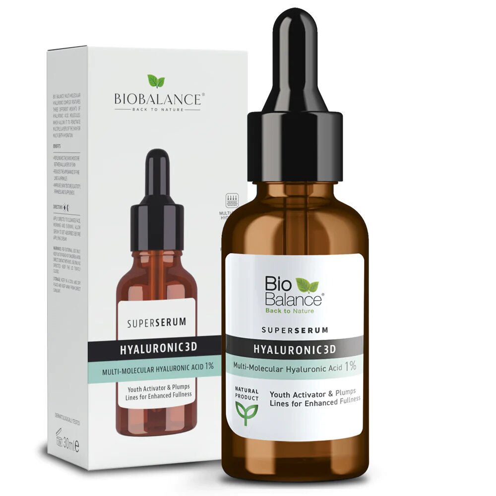 Bio Balance, Hyaluronic 3D, Hydrating & Plumping, Day & Night, Serum, For Face, 30 ml