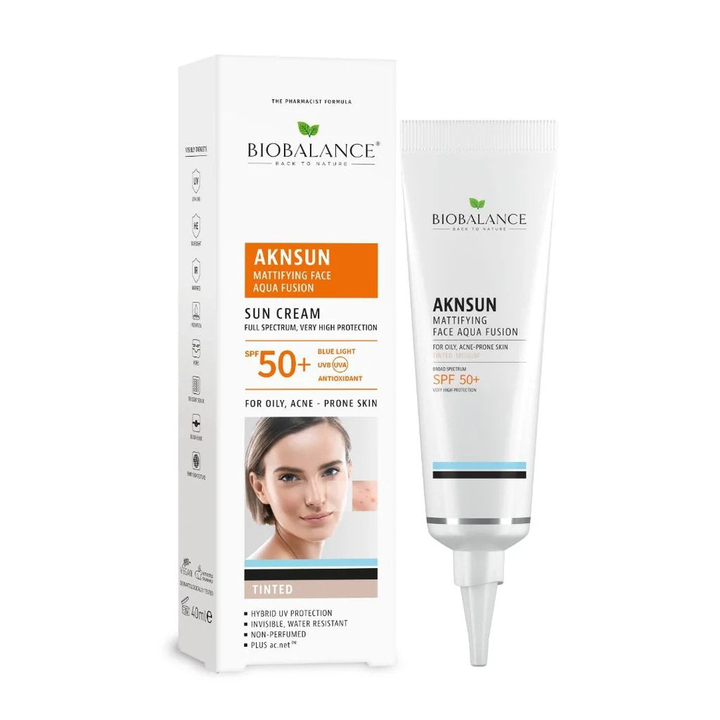 Bio Balance, Aknsun, Mattifying & Protecting, Cream, For Face, SPF 50, 40 ml