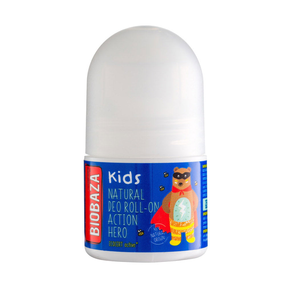 Biobaza, Action Hero, Natural Ingredients, Refreshing, Citrus, Deodorant Roll-On, For Boys, 30 ml