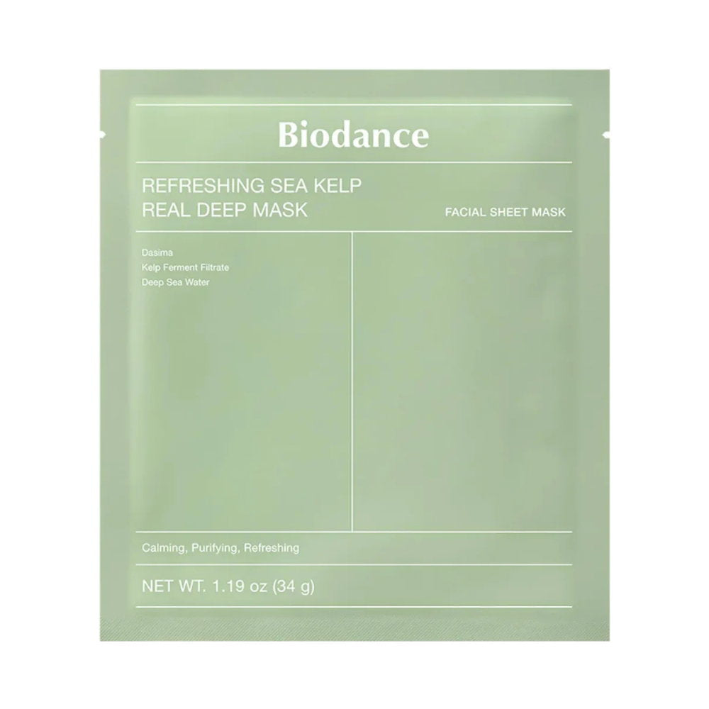 Biodance, Refreshing Sea Kelp, Soothing & Calming & Hydrating, Sheet Mask, For Face, Day & Night, 34 g