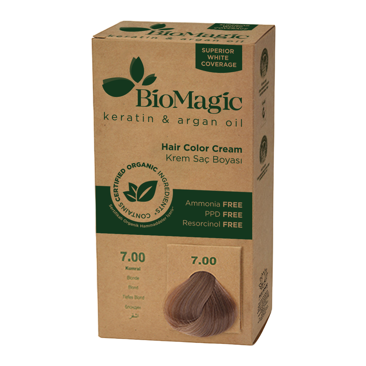 Biomagic, Biomagic, Keratin & Argan Oil, Permanent Hair Dye, 7.00 , 250 ml *Tester