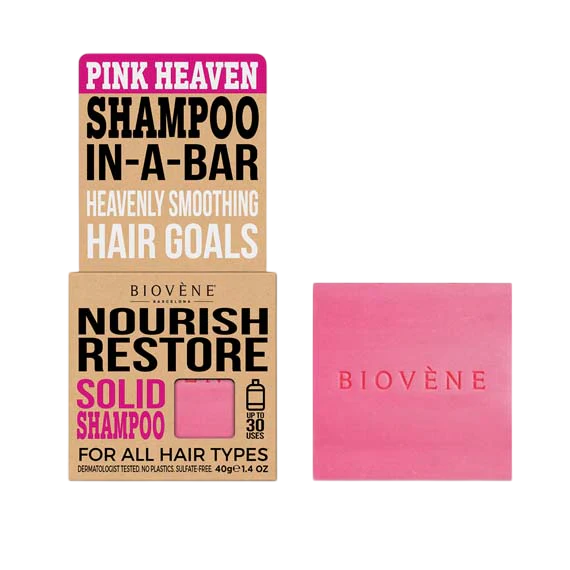 Biovene, Pink Heaven, Hair Shampoo Bar, Nourishing, 40 g