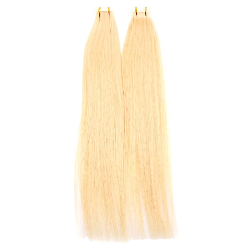 Raw Blonde Straight 100% Human Hair Tape In Extensions Luxegan