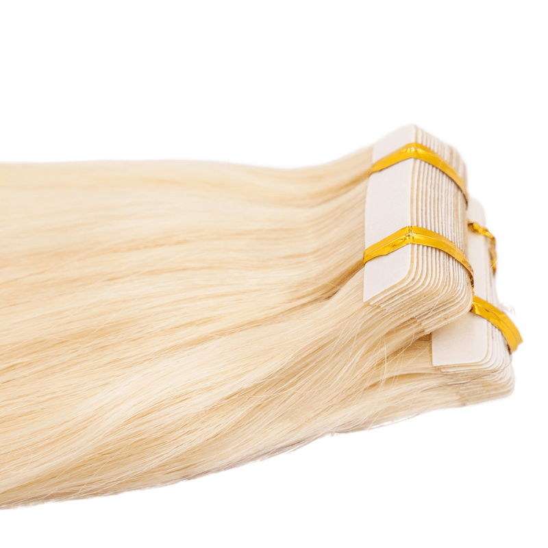 Raw Blonde Straight 100% Human Hair Tape In Extensions Luxegan