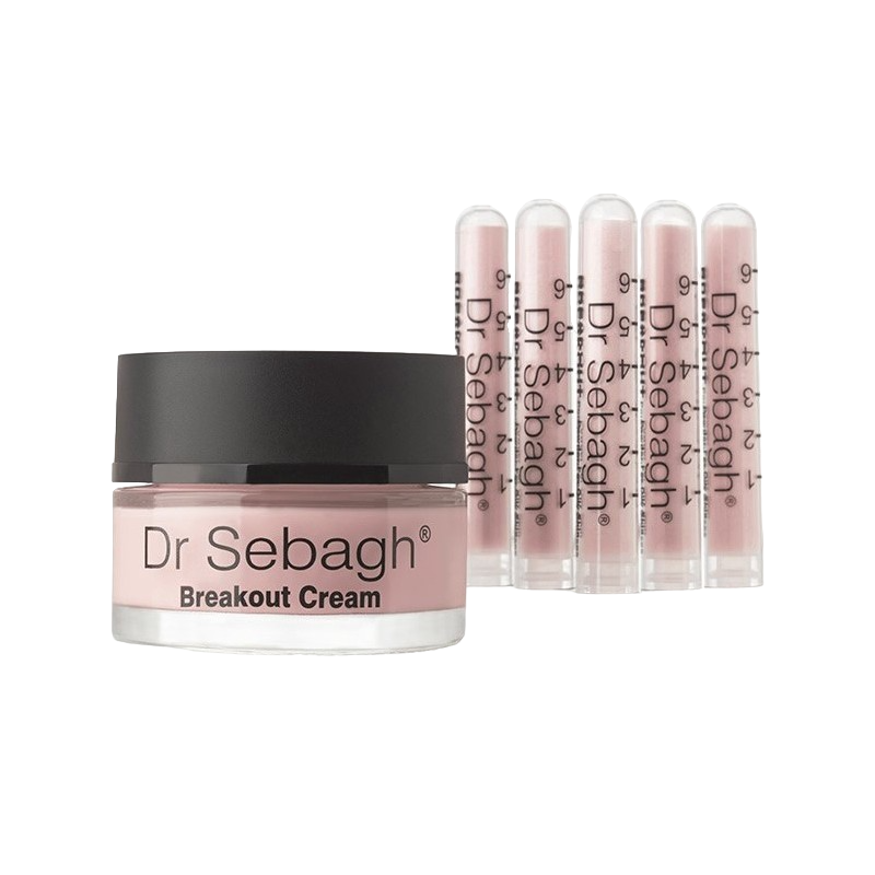Breakout Set Dr Sebagh: Breakout, Anti-Acnee, Powder Tubes, 5 pcs, 1.95 g + Breakout, Calming, Day, Cream, For