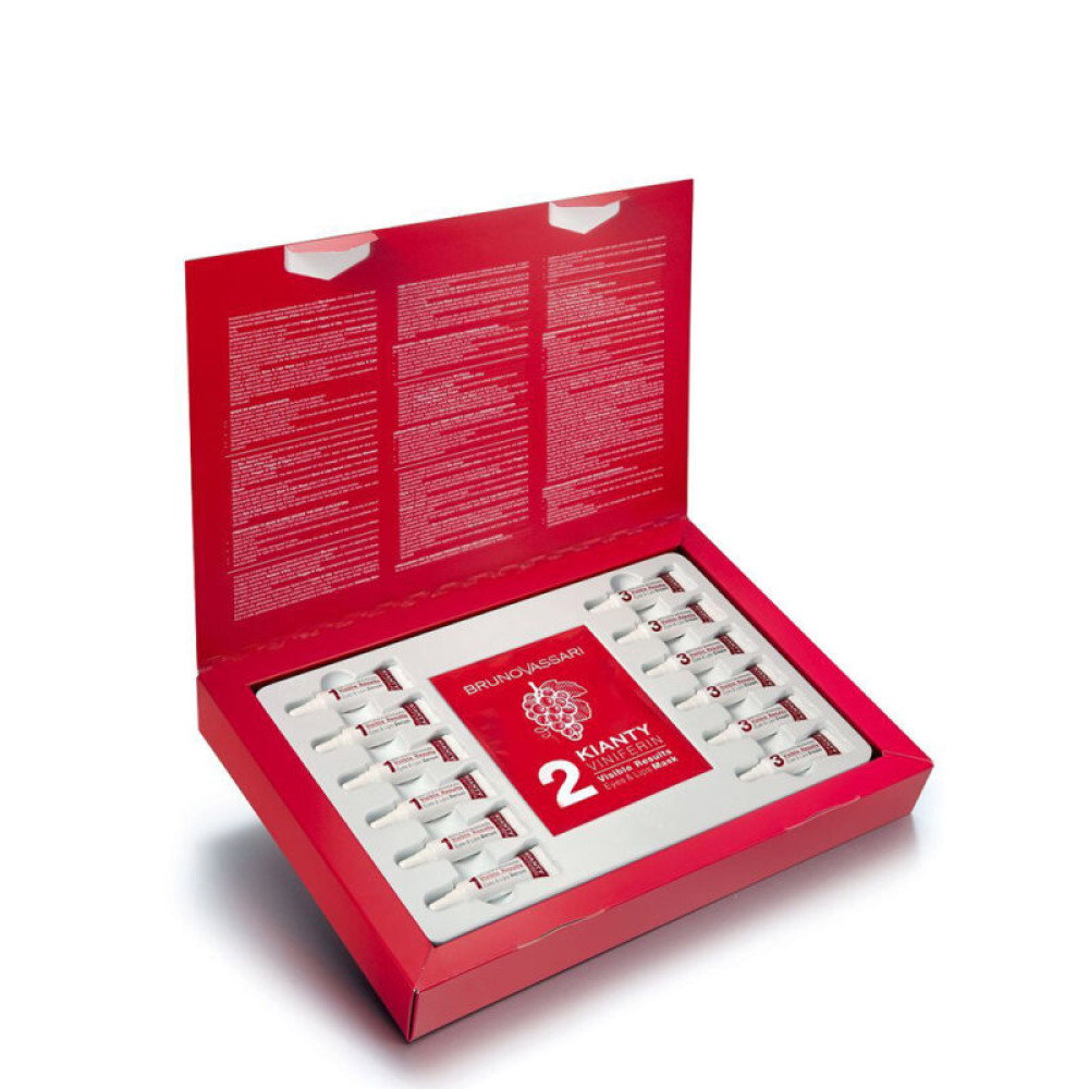 Set, Bruno Vassari, Kianty SPA, Grape, Lifting, Ampoules Treatment Serum, For Ageing, For Eyes & Lips, For