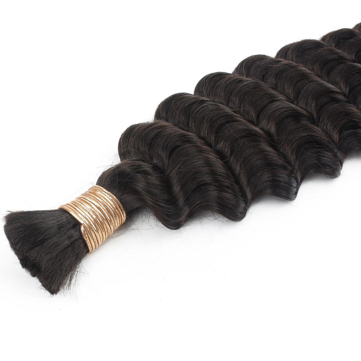 Deep Wave Bulk 100% Human Braiding Hair Luxegan