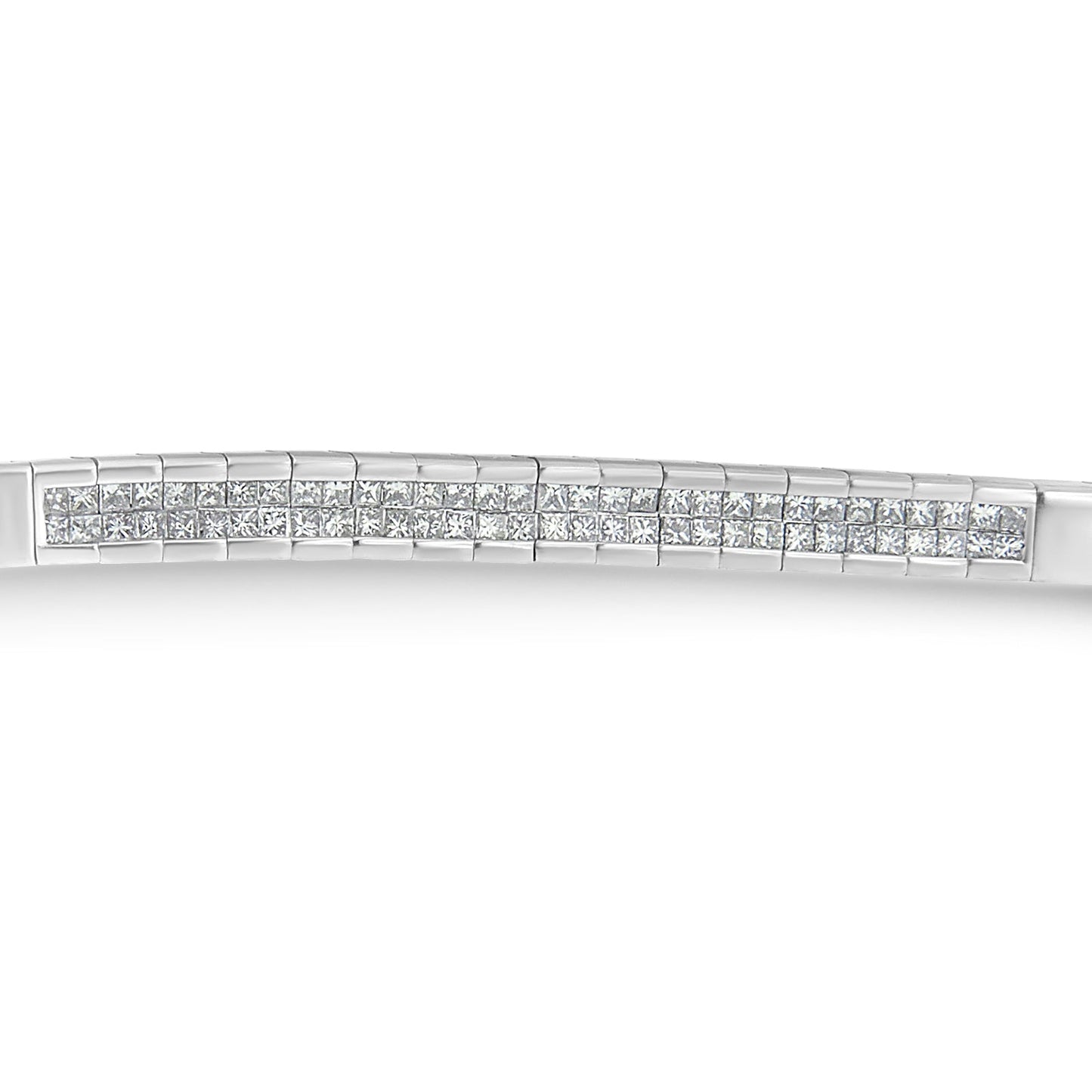 Pulsera de oro blanco de 14 quilates con diamantes talla princesa (1,00 quilates en total, color H-I, claridad SI1-SI2)