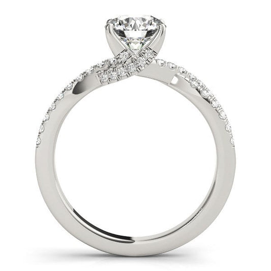 Anillo de compromiso de oro blanco de 14 quilates con diamantes, montura elegante de vástago dividido (1 1/4 cttw)