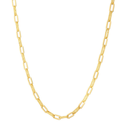 Collar de cadena de eslabones tipo clip de oro amarillo de 14k con diamantes (4.00 mm)