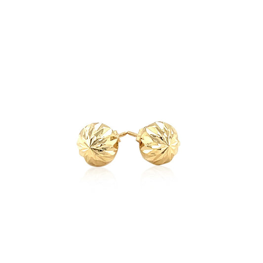 Pendientes de oro amarillo de 14k de estilo plano con textura