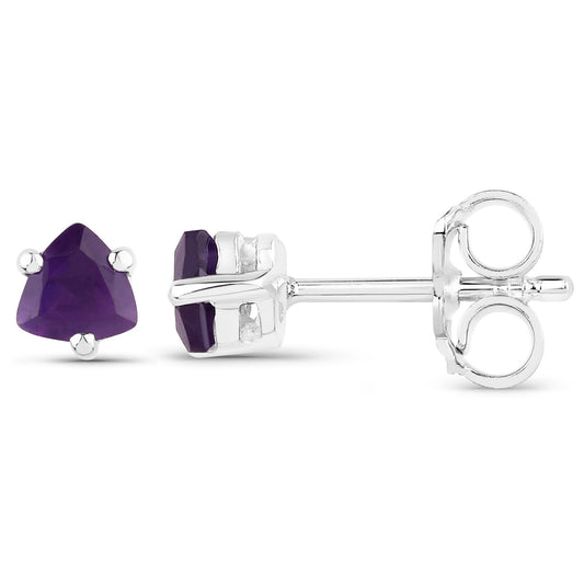 0.50 Carat Genuine Amethyst .925 Sterling Silver Earrings - view 2