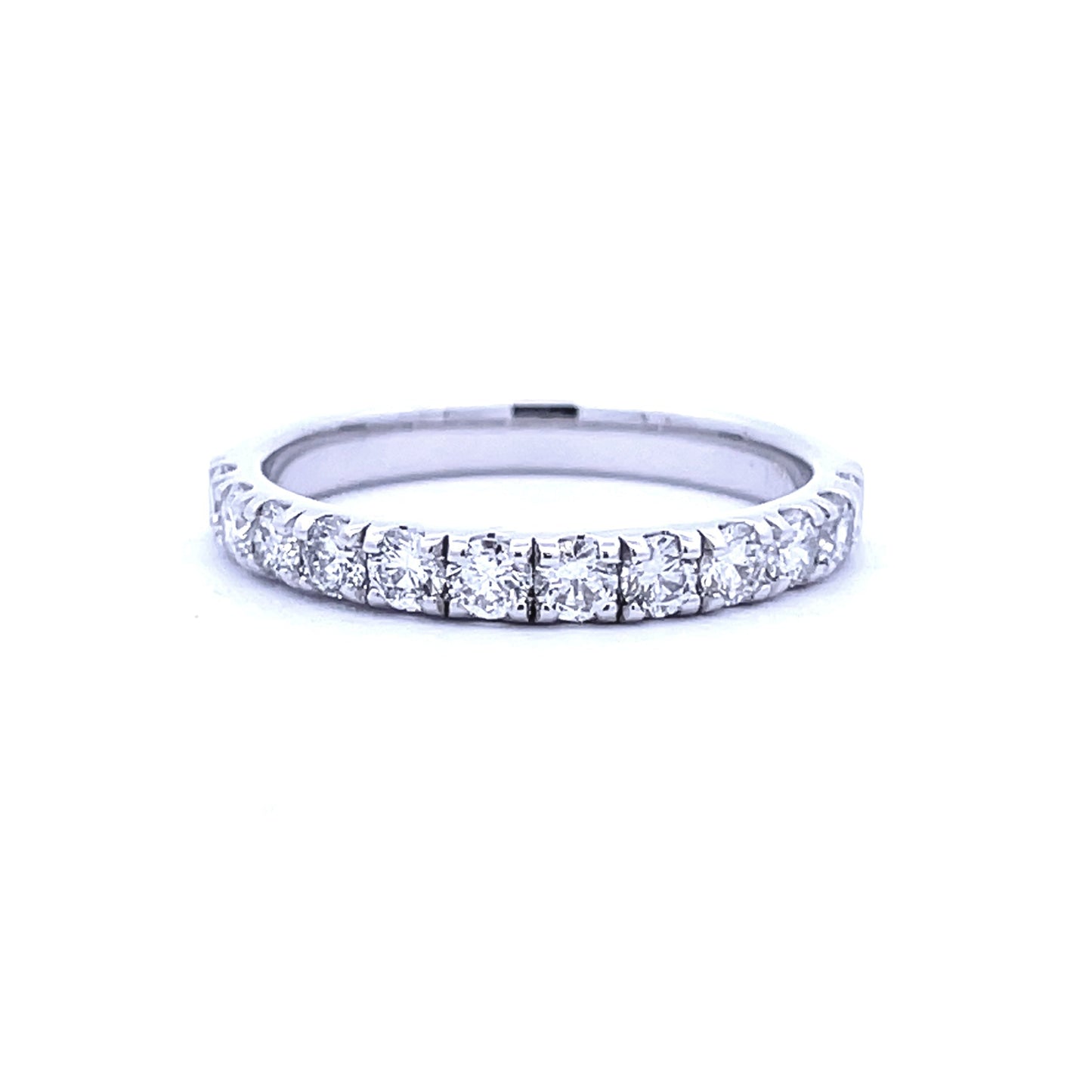 Anillo de boda con diamante de 0,75 ct de oro blanco de 14 kt