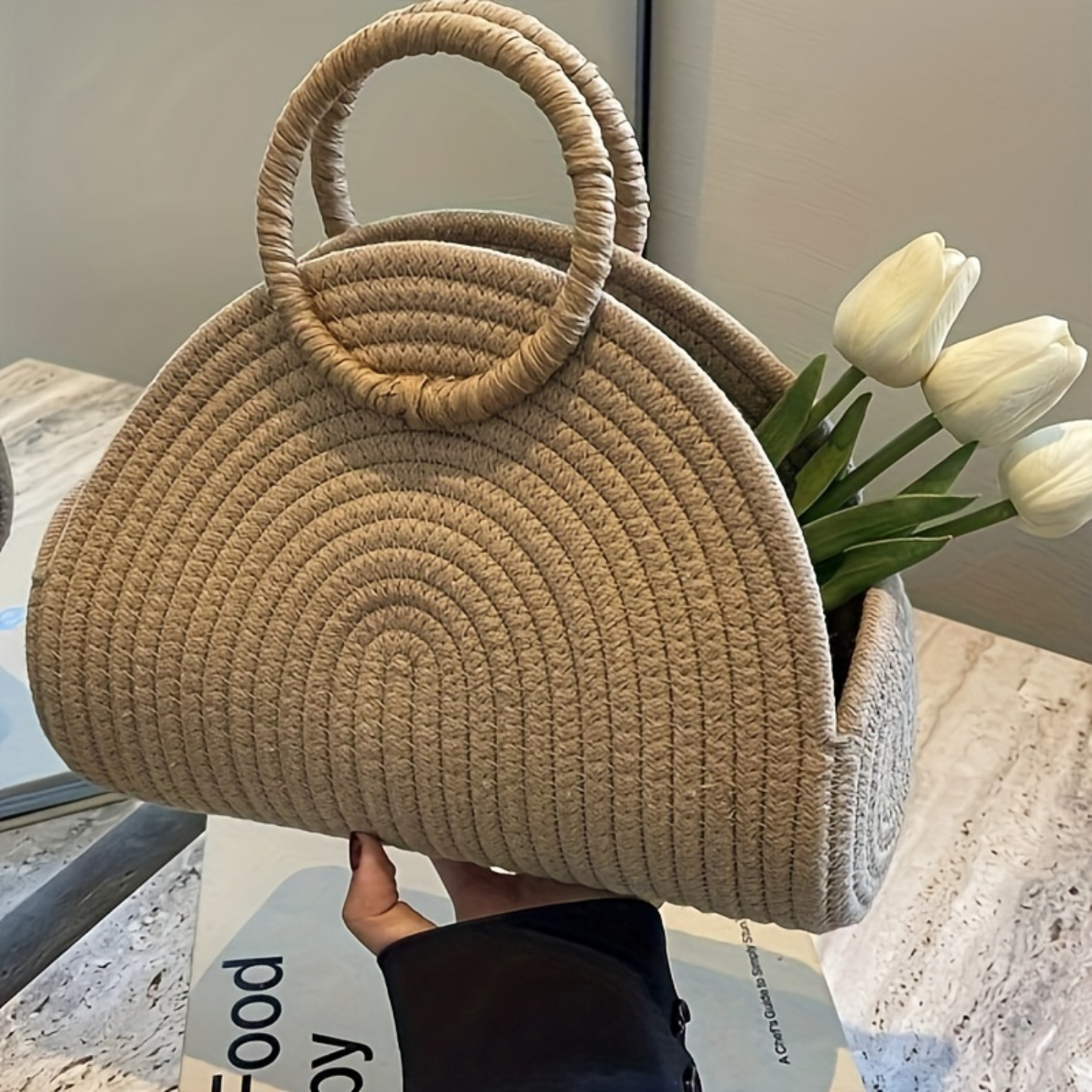 Fashionable Minimalist Beach Bag, Versatile Chic  Style Handbag For Women