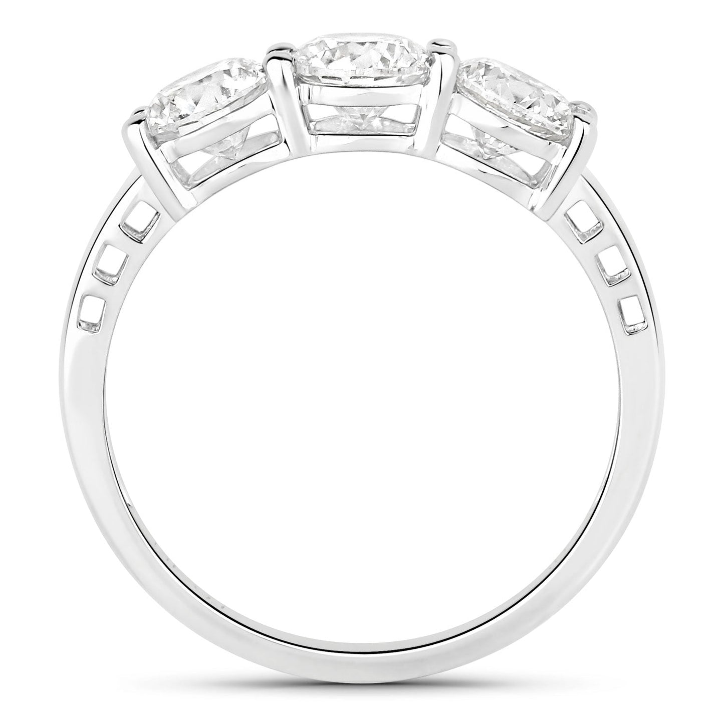 Anillo de oro blanco de 14 quilates con diamante cultivado en laboratorio genuino de 1,50 quilates