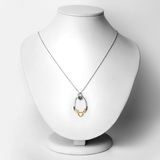 Colgante de plata de ley .925 con zafiro azul auténtico de 0.18 quilates