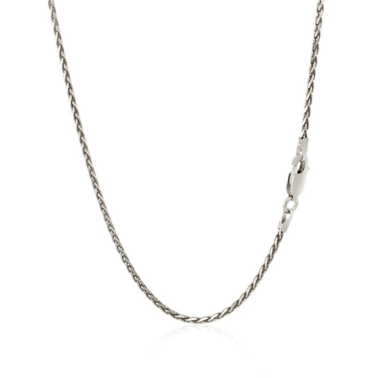 Cadena de trigo de plata de ley rodiada de 1,5 mm