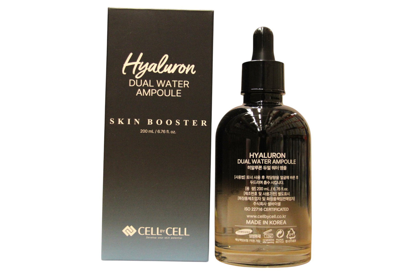 Cell By Cell, Dual Water Ampoule, Hyaluronic Acid, Hydrating & Soothing, Serum, For Face, 200 ml