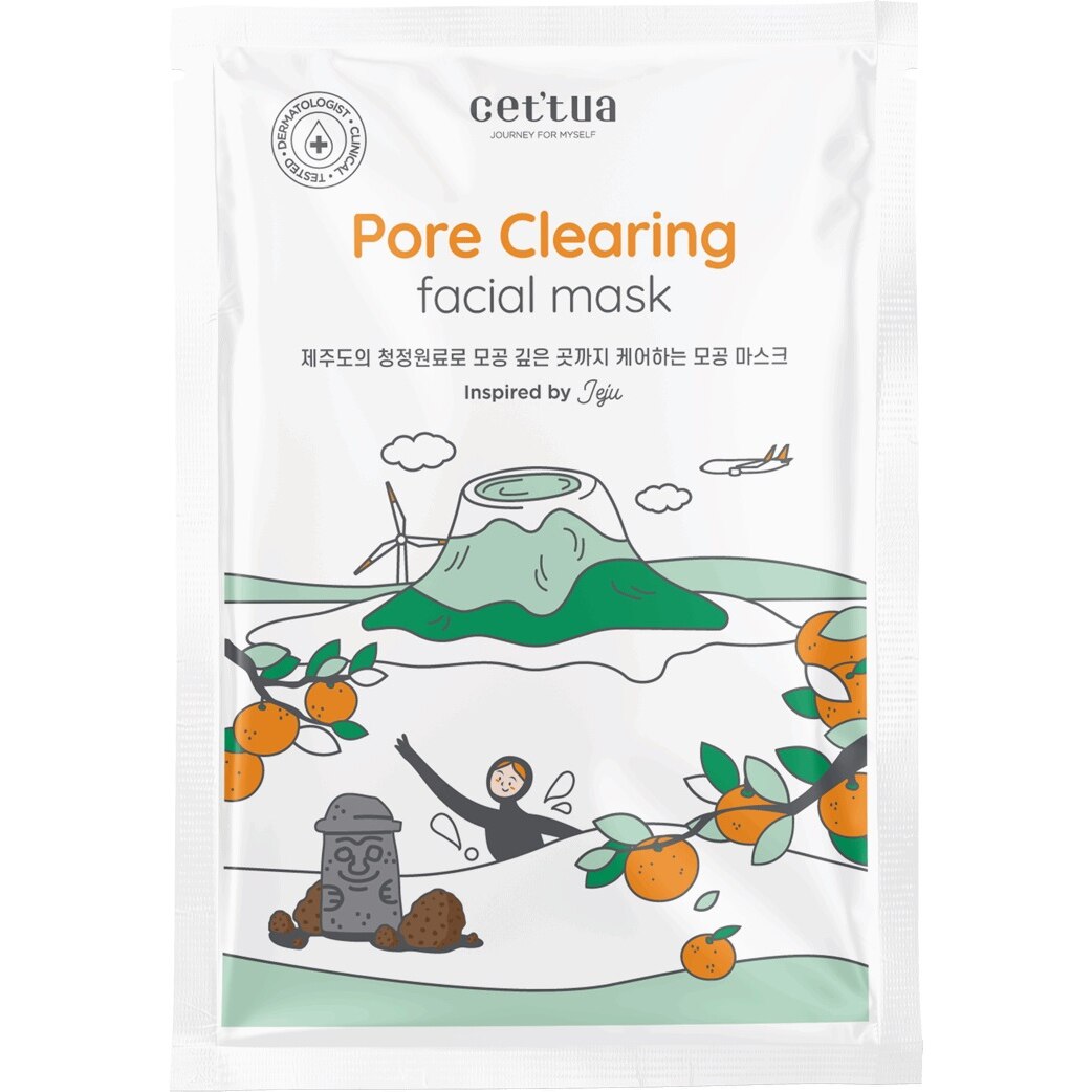 Cettua, Jeju, Pore Cleansing, Sheet Mask, For Face, 20 g