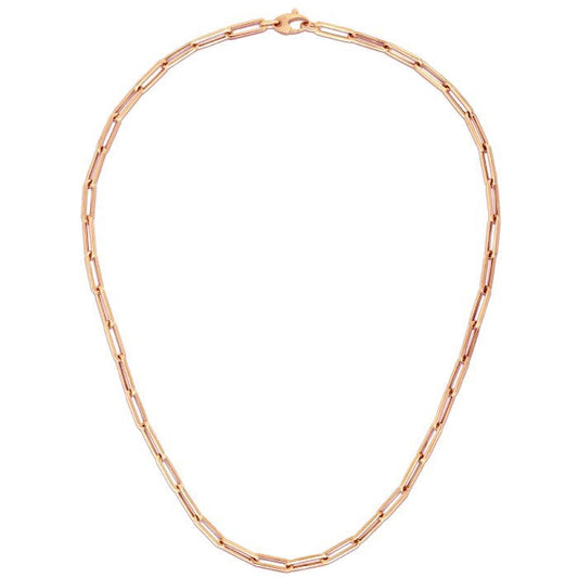 Cadena de eslabones ovalados gruesa de oro rosa de 14K (4.2 mm)