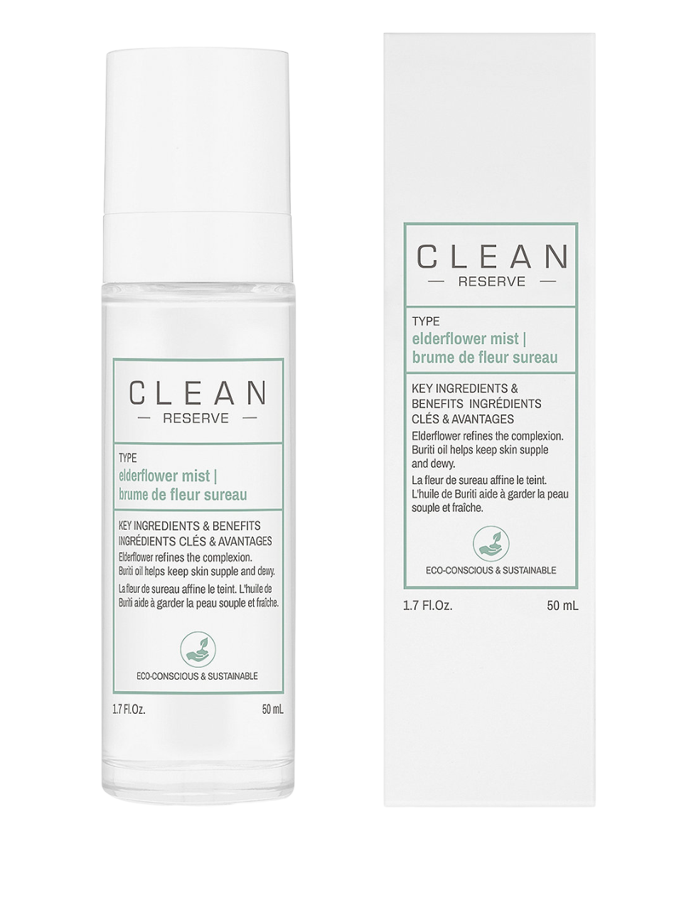 Clean, Reserve - Elderflower, Moisturizing, Mist Spray, For Face, 50 ml - view 2