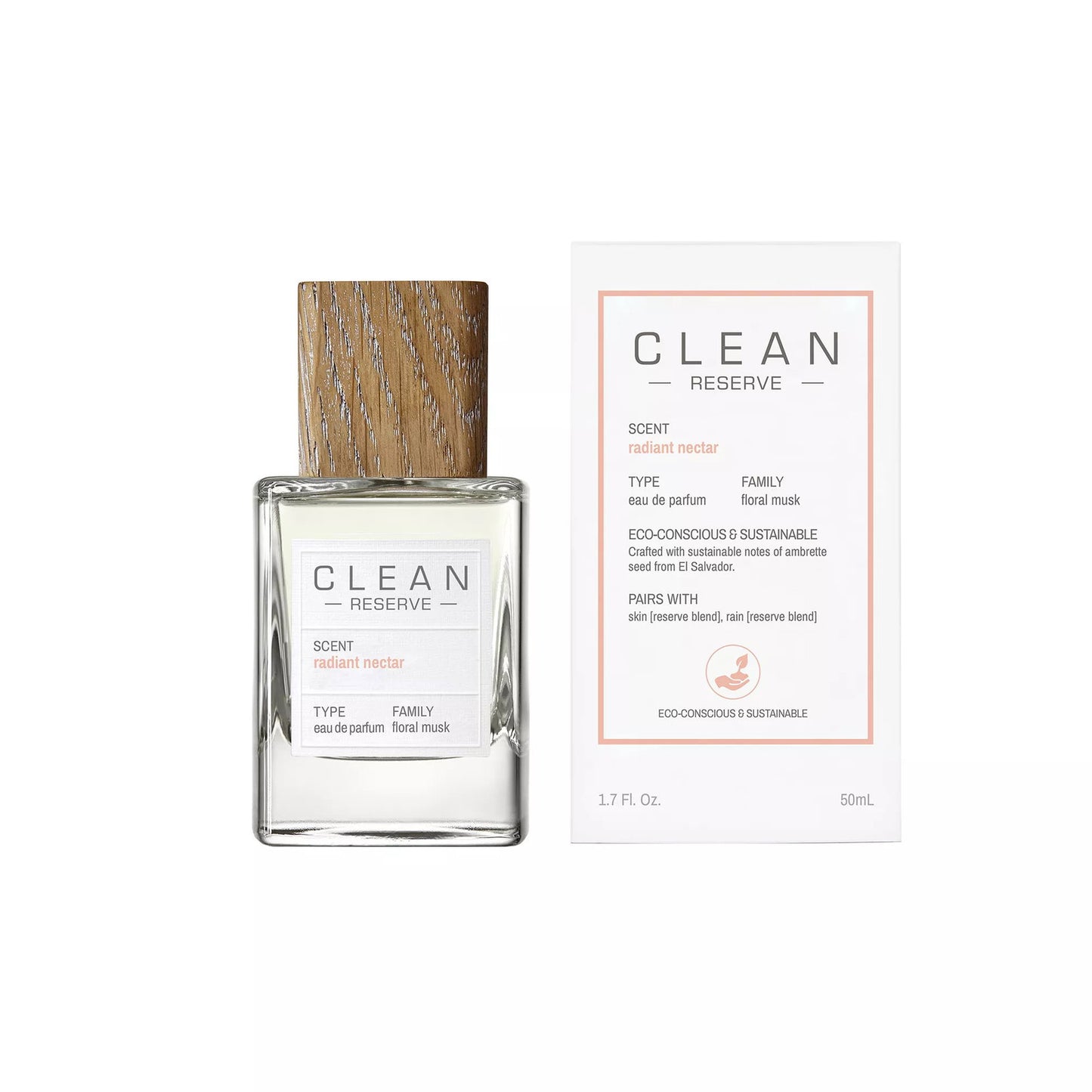 Clean, Reserve - Radiant Nectar, Eau De Parfum, Unisex, Refill, Refillable, 50 ml