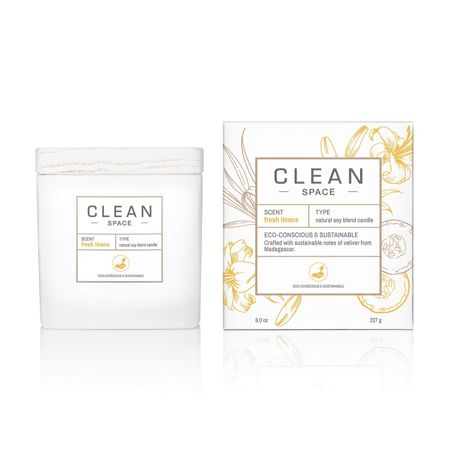 Clean, Space Fresh Linens, Scented Candle, 227 g - view 2