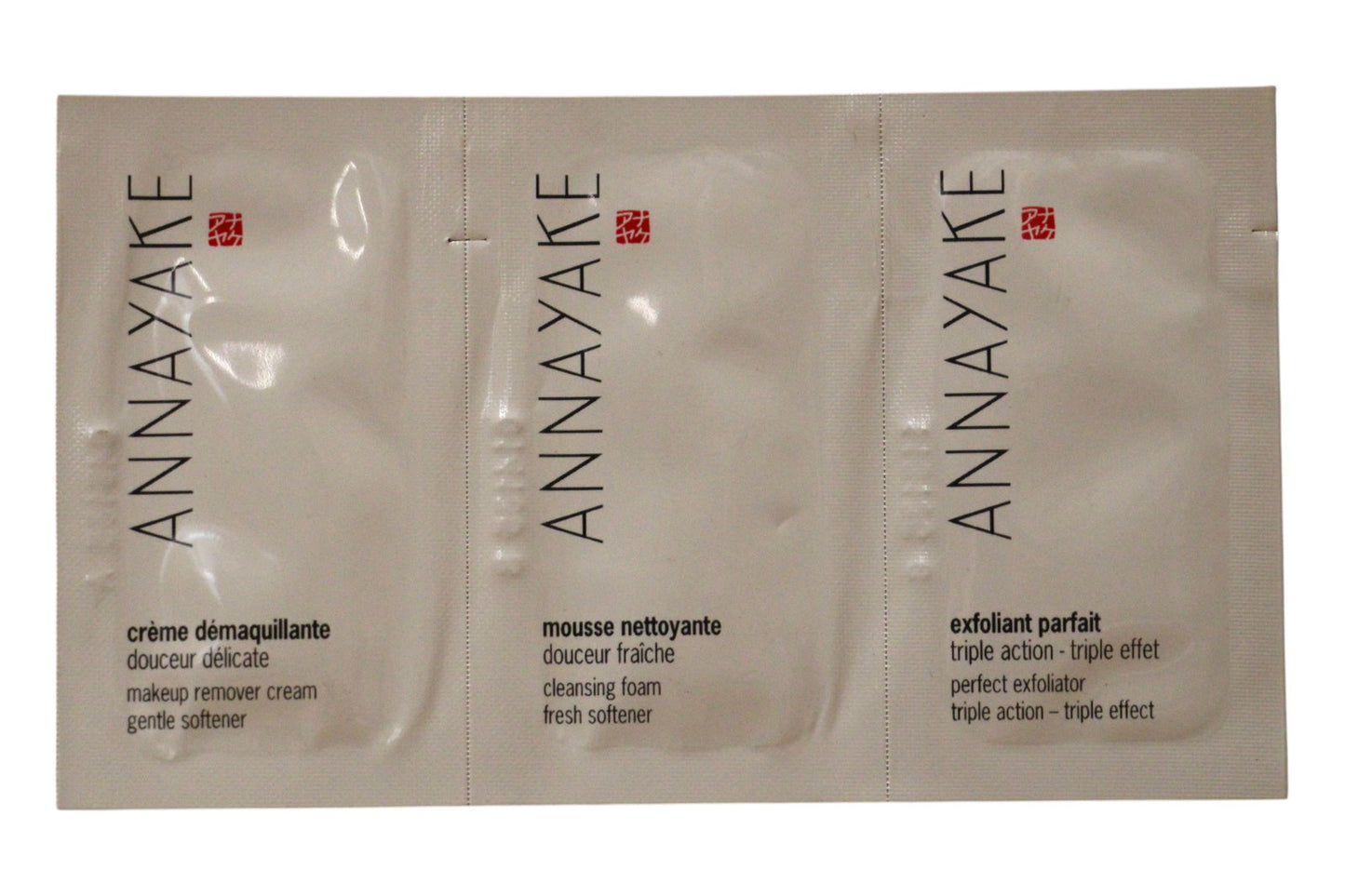 Cleansing Ritual Set Annayake: Annayake, Cleansing Foam, 1 ml *Sample + Annayake, Makeup Remover Cream, 1 ml *Sample + Annayake, Exfoliating Cleanser, 1 ml *Sample