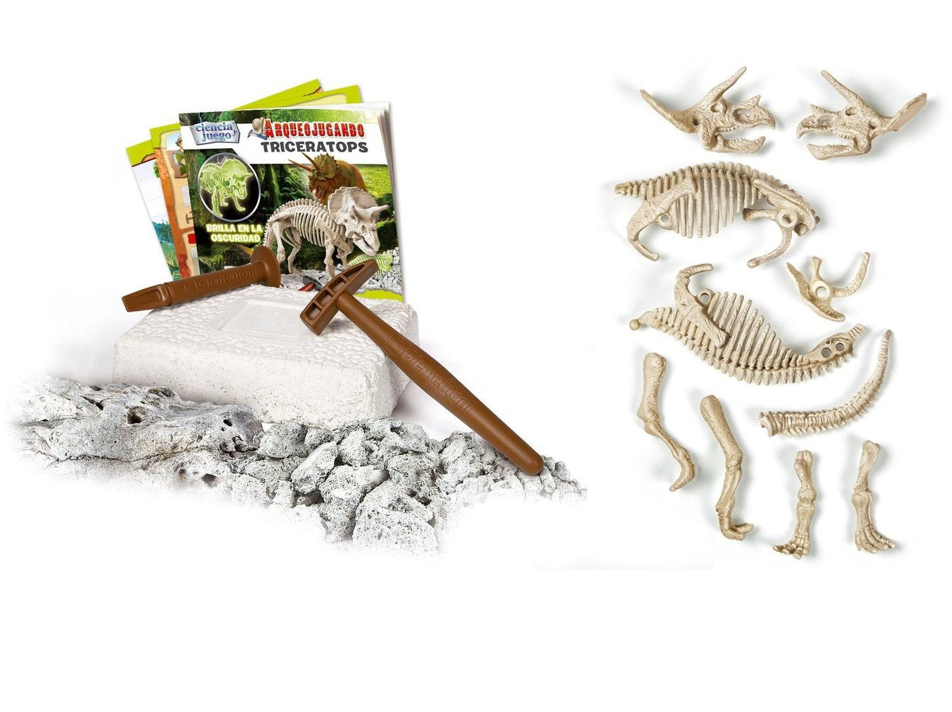 Clementoni, Science & Play, Archeofun Triceratops Glow in The Dark, Puzzle, 61723, Unisex, 7+ - view 2