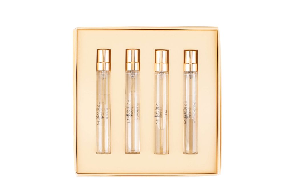 Collection III Set Memoize: Luxuria, Extrait De Parfum, Unisex, 7.5 ml + White Castitas, Extrait De Parfum, Unisex, 7.5 ml + Era, Extrait De Parfum, Unisex, 7.5 ml + Humanitas, Extrait De Parfum, Unisex, 7.5 ml