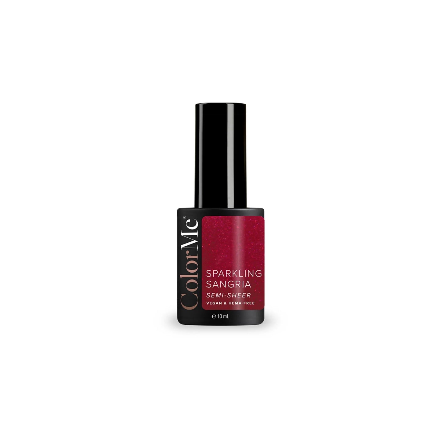 ColorMe Cosmetics, Sparkling Sangria, Semi-Sheer, Semi-Permanent Nail Polish, Translucent, 10 ml