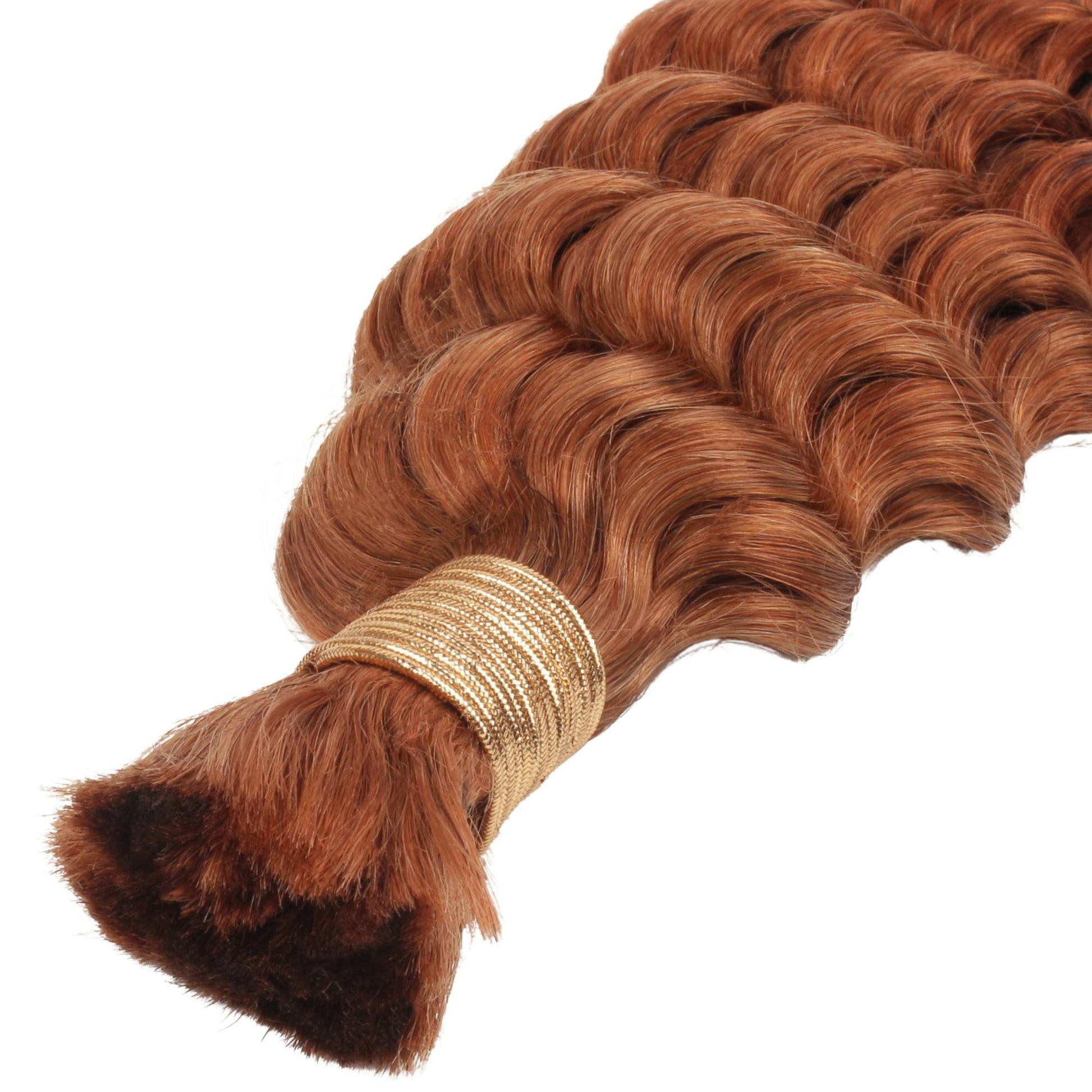 Copper Deep Wave Color 350 Bulk 100% Human Braiding Hair Luxegan