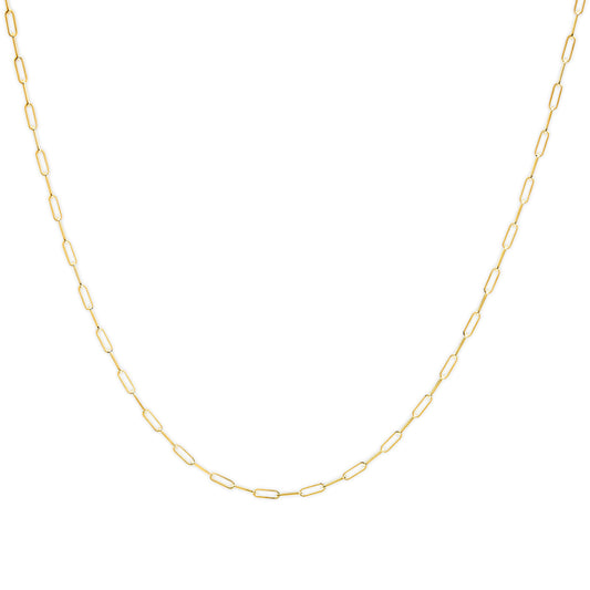 Cadena de Eslabones de Oro Amarillo Sólido de 14K de 2.5mm Unisex 18 Pulgadas