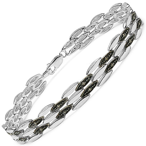 Pulsera de plata de ley .925 con diamante de champaña genuino de 0.22 quilates