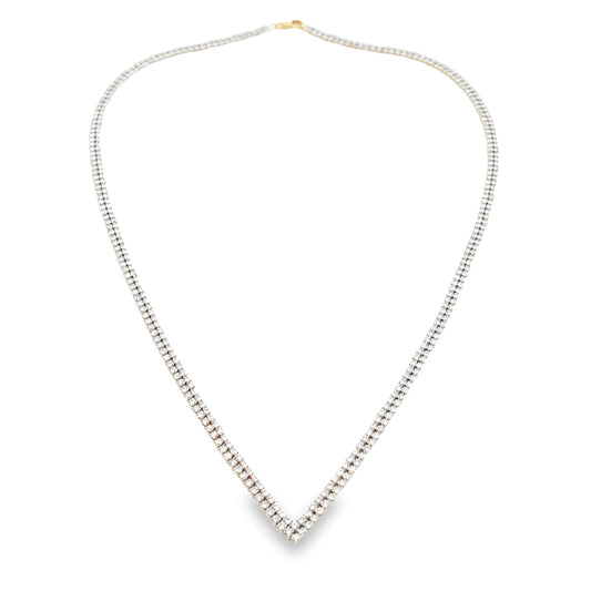 Collar de tenis con diamantes de 7,00 ct en oro amarillo de 14 kt