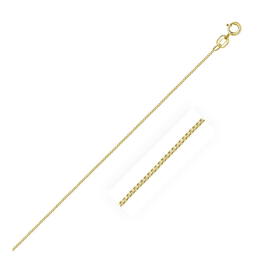 Cadena clásica de oro amarillo de 14k y 0.6mm