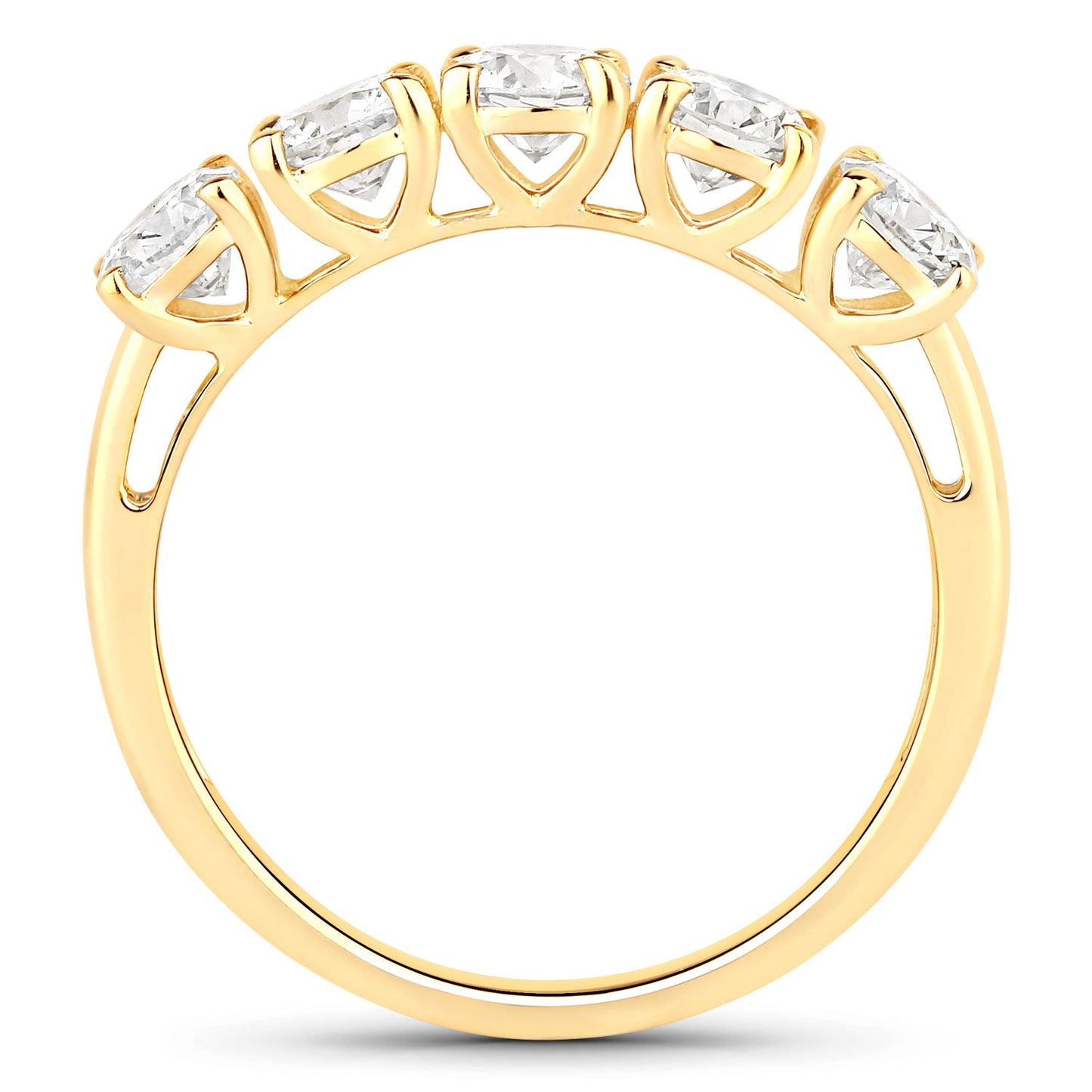 Anillo de oro amarillo de 14K con diamante cultivado en laboratorio de 1.50 quilates