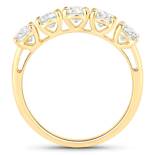 Anillo de oro amarillo de 14K con diamante cultivado en laboratorio de 1.50 quilates