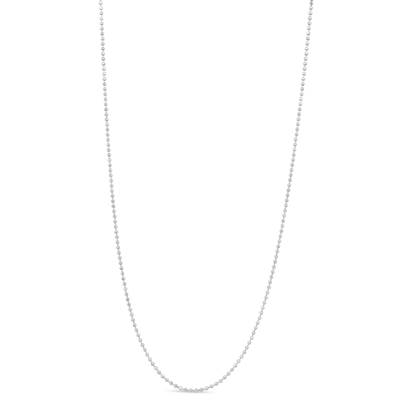 Collar de cadena de bolitas de 0,7 mm de plata de ley .925, delgado y delicado, unisex, de 45,7 cm