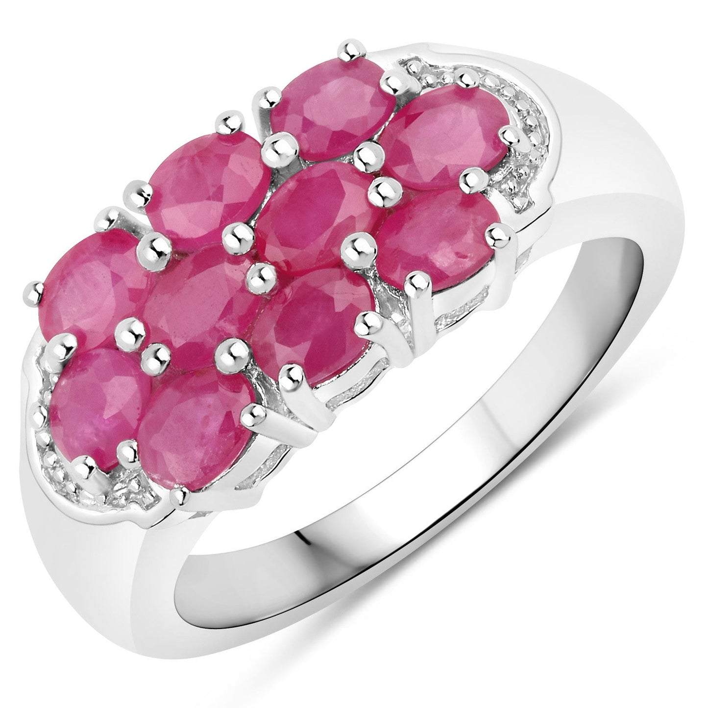 Anillo de plata esterlina .925 con rubí genuino de 2.20 quilates