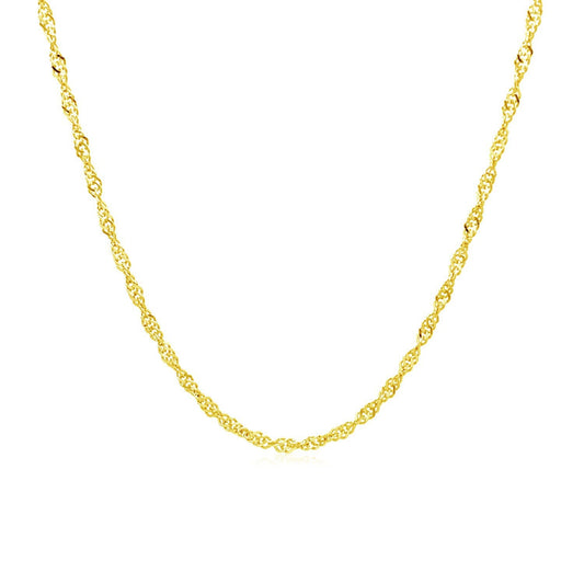 Cadena Singapur de oro amarillo de 10k y 1,5mm