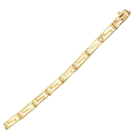 Pulsera de diseño griego en oro amarillo de 14k