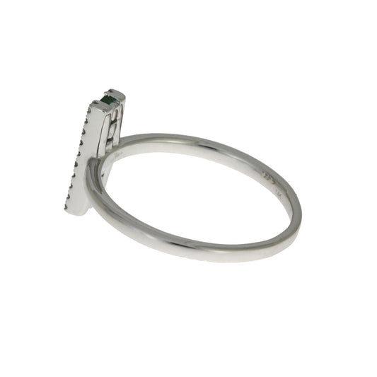 Anillo de oro blanco de 14 quilates con esmeralda de 0,25 quilates y diamantes