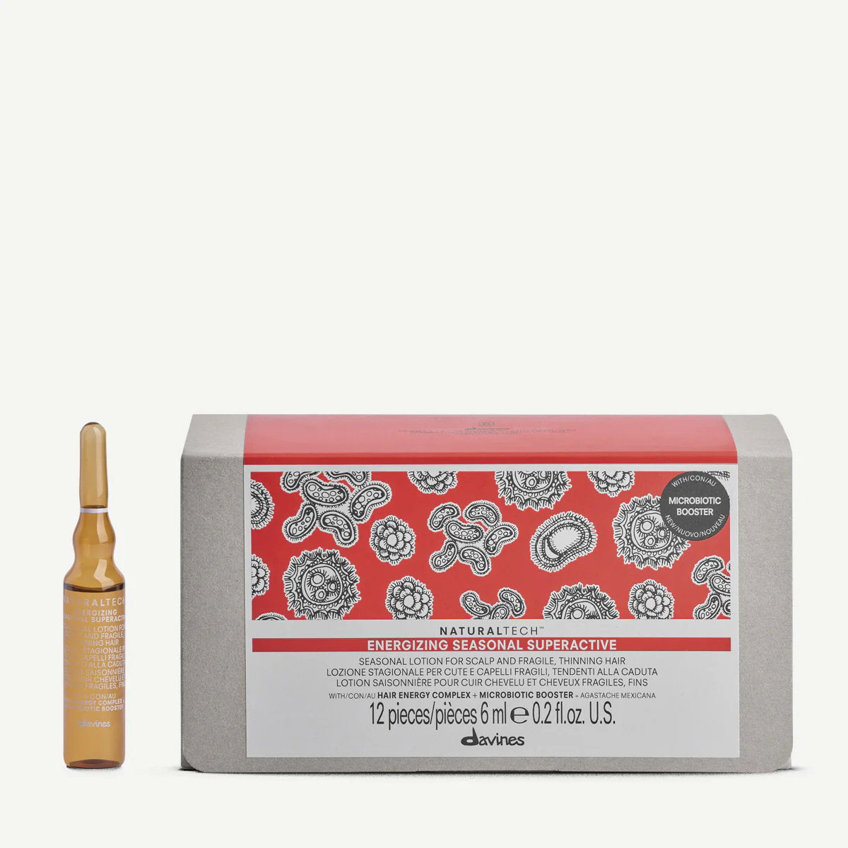 Davines, NaturalTech Energizing Seasonal Superactive, Hair Serum, 12 pcs, 6 ml