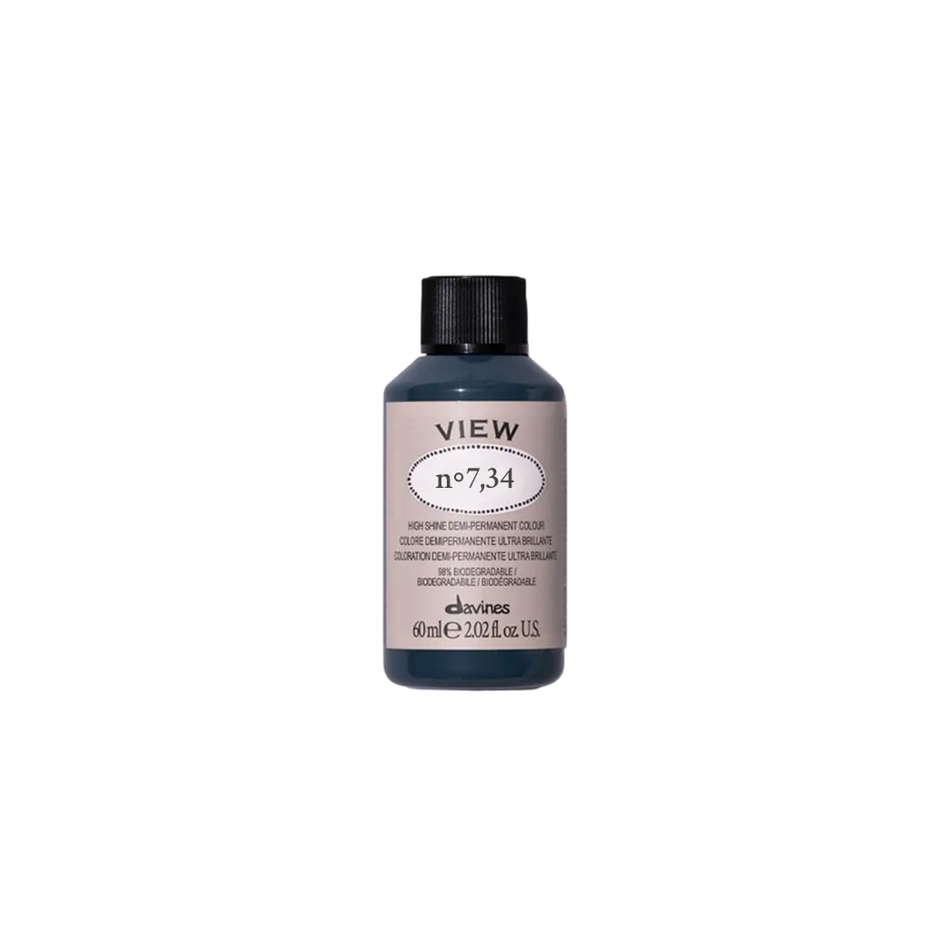 Davines, View, Demi-Permanent Hair Dye, 7.34 , 60 ml