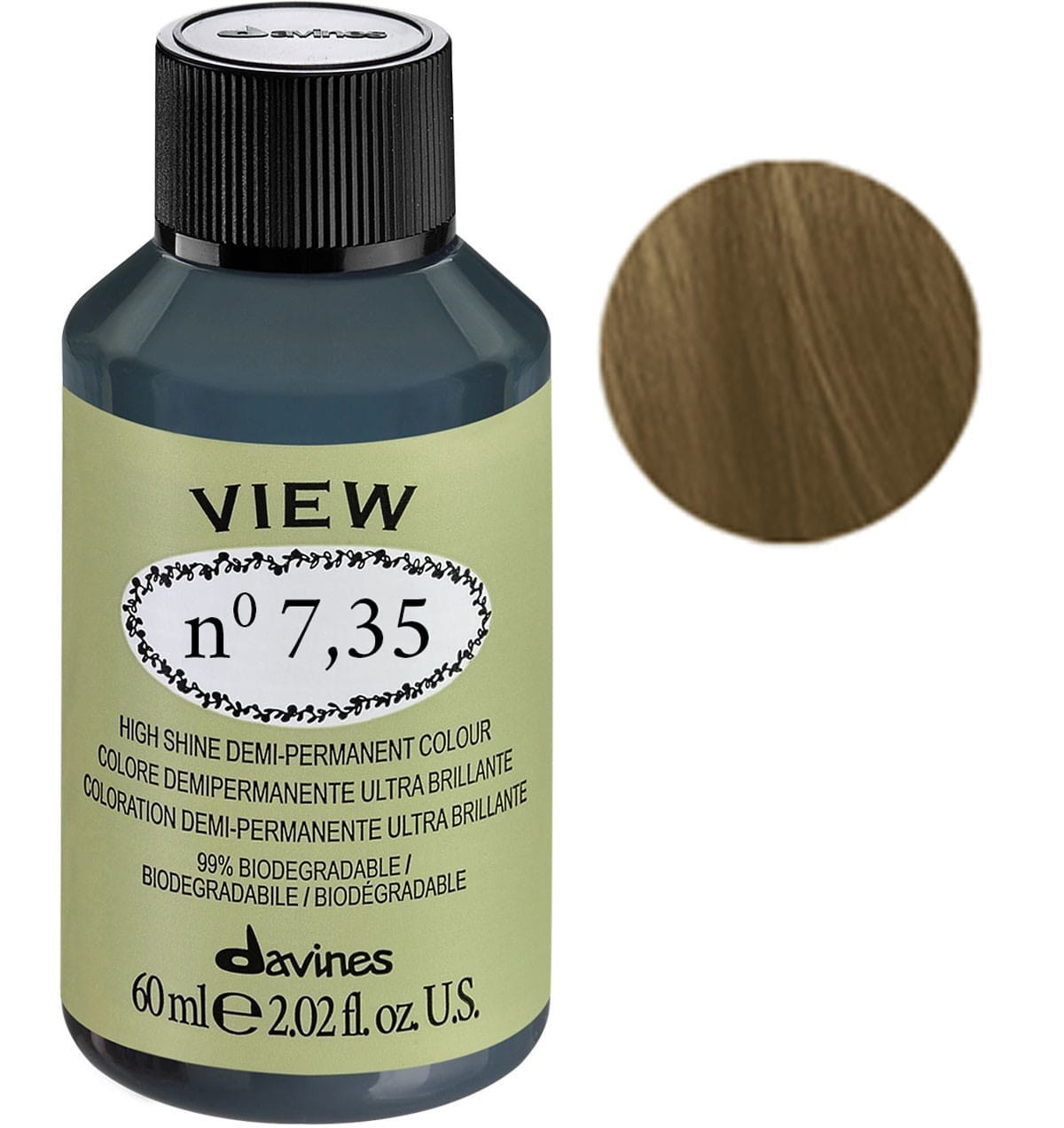 Davines, View, Demi-Permanent Hair Dye, 7.35 , 60 ml